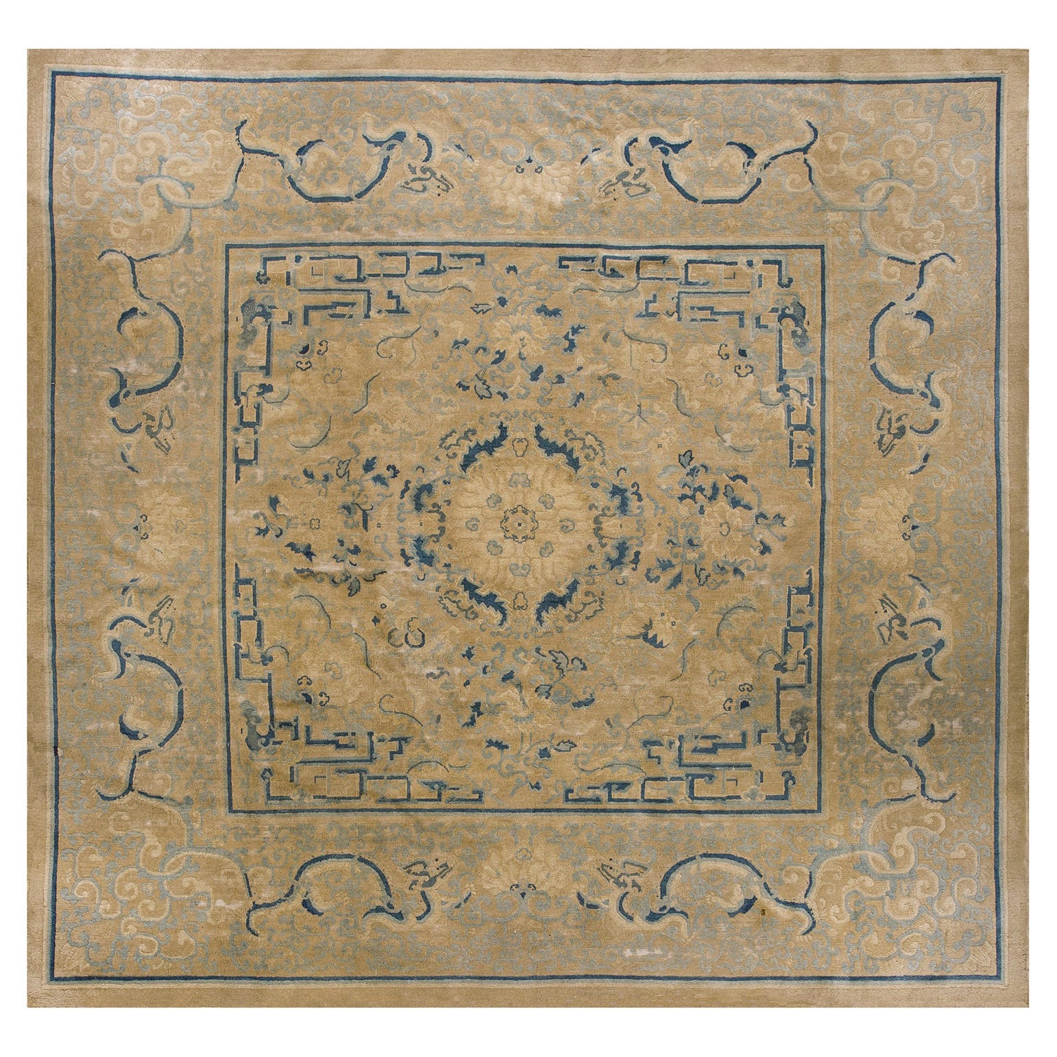 19th Century Chinese Peking Carpet ( 7'9" x 8'1" - 236 x 246 ) For Sale