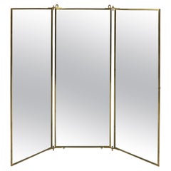 Tall standing brass triptych mirror by Maison Brot. YSL favourite !