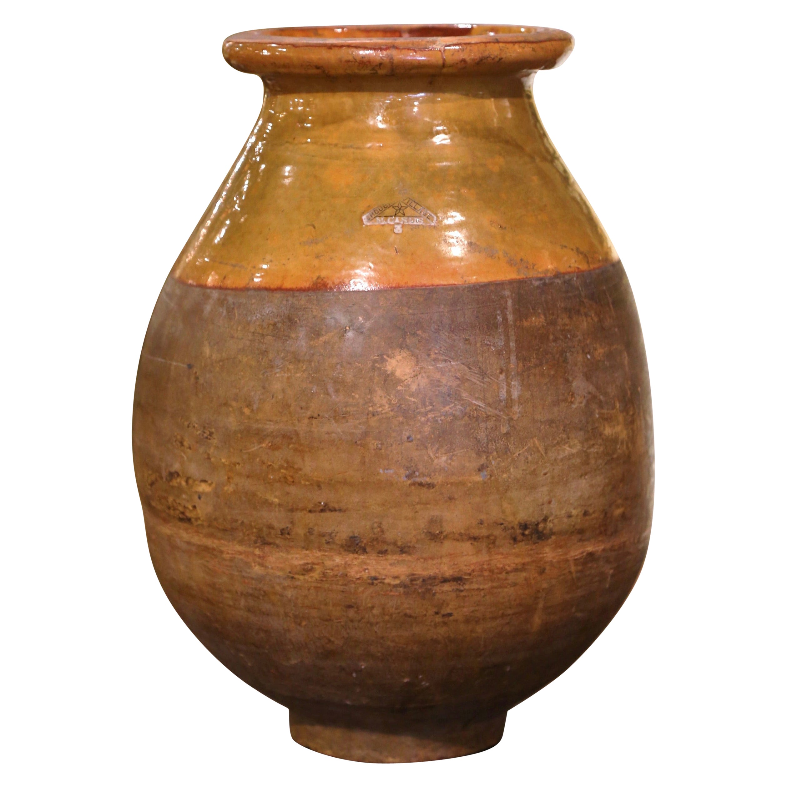 19th Century French Terracotta Olive Jar from Provence For Sale