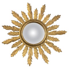 Gold Gilt Starburst Framed Mirror, Spain, 1920s