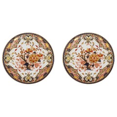 Pair of C. 1820 Imari Pattern Crown Derby Plates