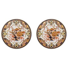 Pair of C. 1820 Imari Pattern Crown Derby Plates