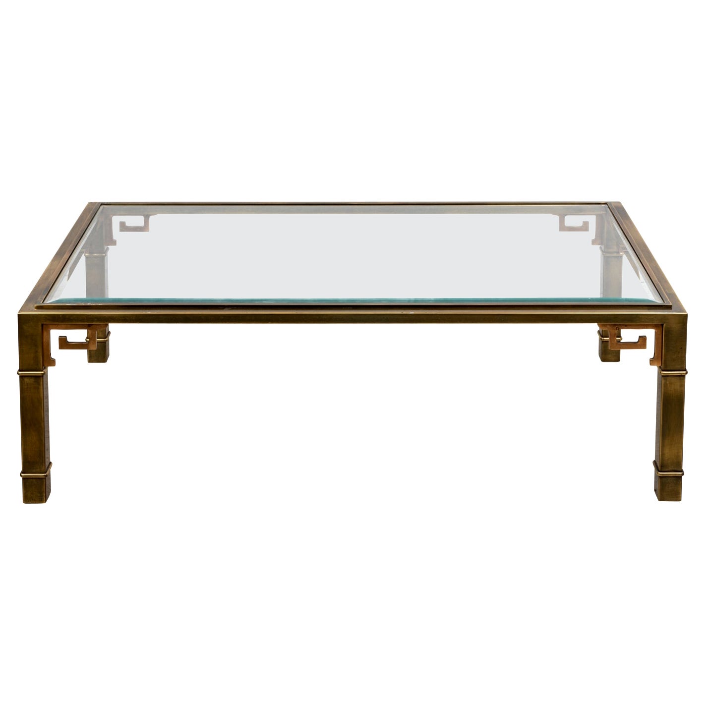 Mid-Century Modern Mastercraft Brass Greek Key Coffee Table