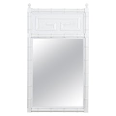 Faux Bamboo Asian Style Crème White Mirror