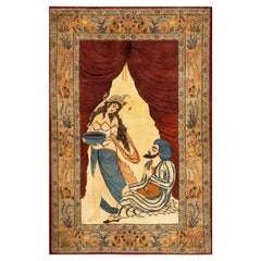 Mid 20th Century Persian Isfahan Carpet ( 3 5" x 5'2" - 105 x 157 ) 