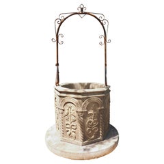 Medieval Veneto-Byzantine Style Cast Well Head with Iron Overthrow