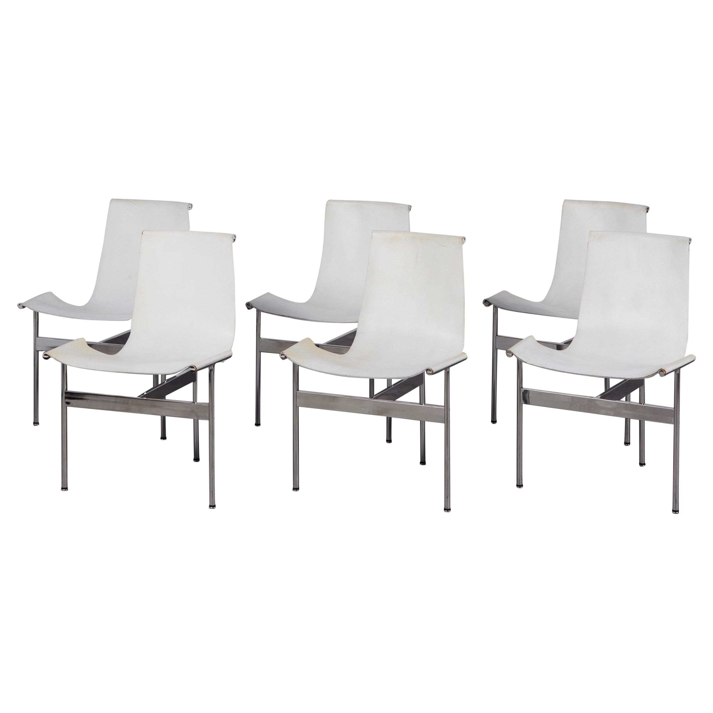 Set of Six T Dining Chairs by Katavolos, Littell & Kelley for Laverne Internatio For Sale