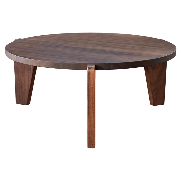 Jean Prouvé Guéridon Bas Coffee Table in Walnut for Vitra For Sale