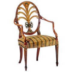 Prince Of Wales-Style Striped Polychrome Chair