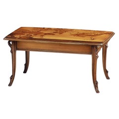 French Art Nouveau-Style Rectangular Coffee Table by Emile Gallè
