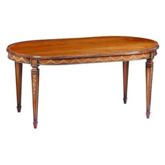 Prince of Wales-Style Oval Hand-Painted Dining Table