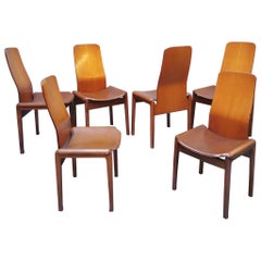 Six Fiorenza Chairs by Tito Agnoli, Molteni 