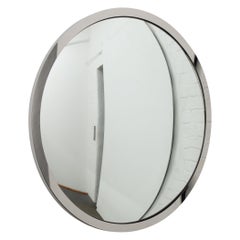 Grand miroir rond convexe Orbis avec cadre en acier inoxydable, en stock