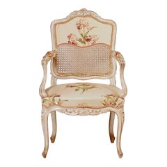 Louis XV-Style Floral White Chair #1