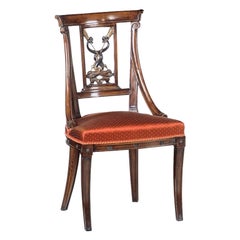 French Empire-Style Red-Cushion Chair