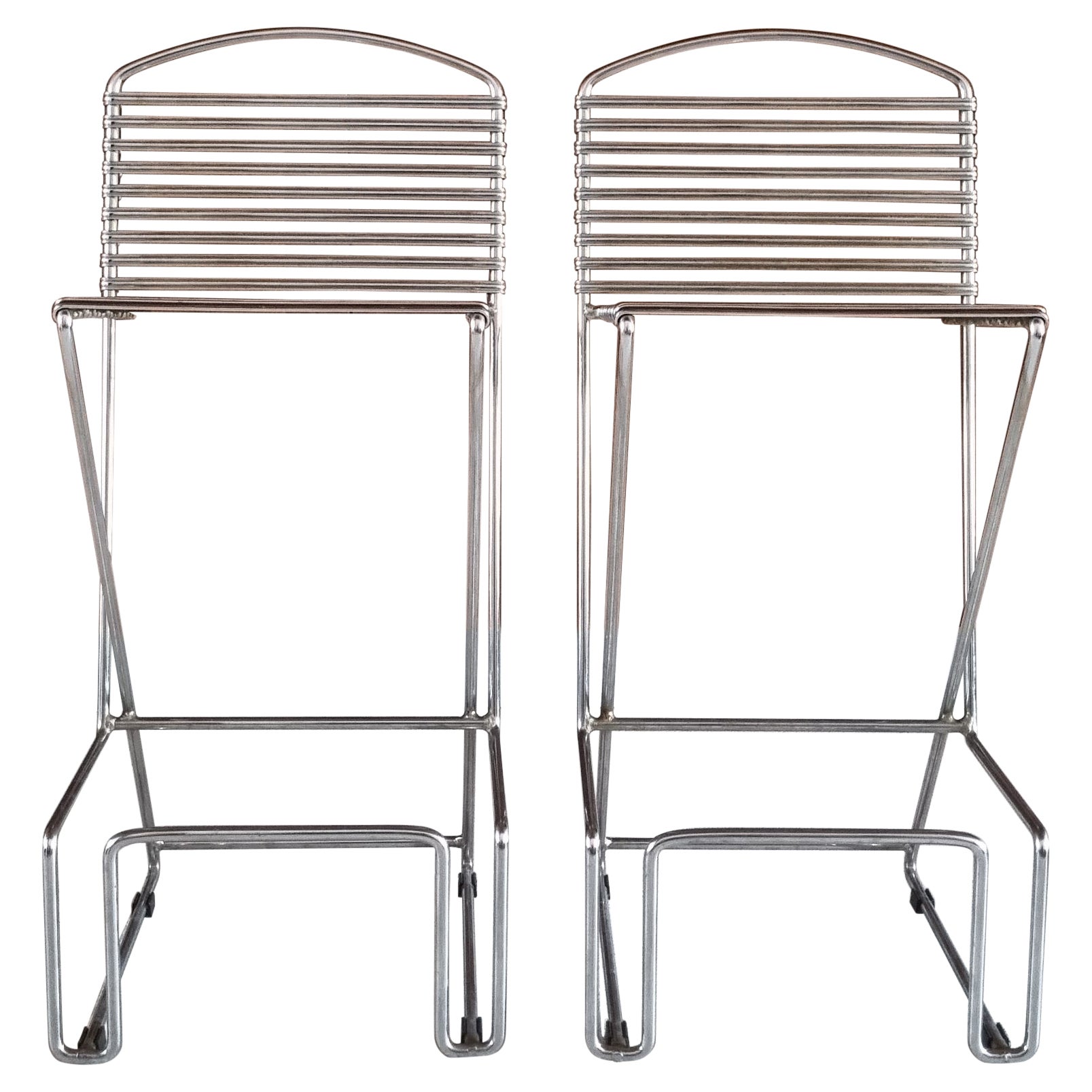 Set of 2 Bar Stools By Till Behrens For Schlubach, 1980s For Sale