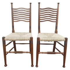 Liberty & Co. 12 x Arts & Crafts Rush Seat Dining Chairs Professionally Restored