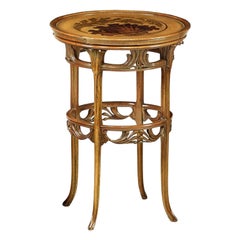 French Art Nouveau-Style Inlaid Side Table by Ernesto Basile