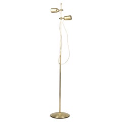 1970s Vintage Floor Lamp in Golden Brass Italian Design by Reggiani