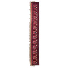 1.7x12.2 Ft Uzbek Suzani Wall Hanging, Embroidered Silk & Cotton Table Runner