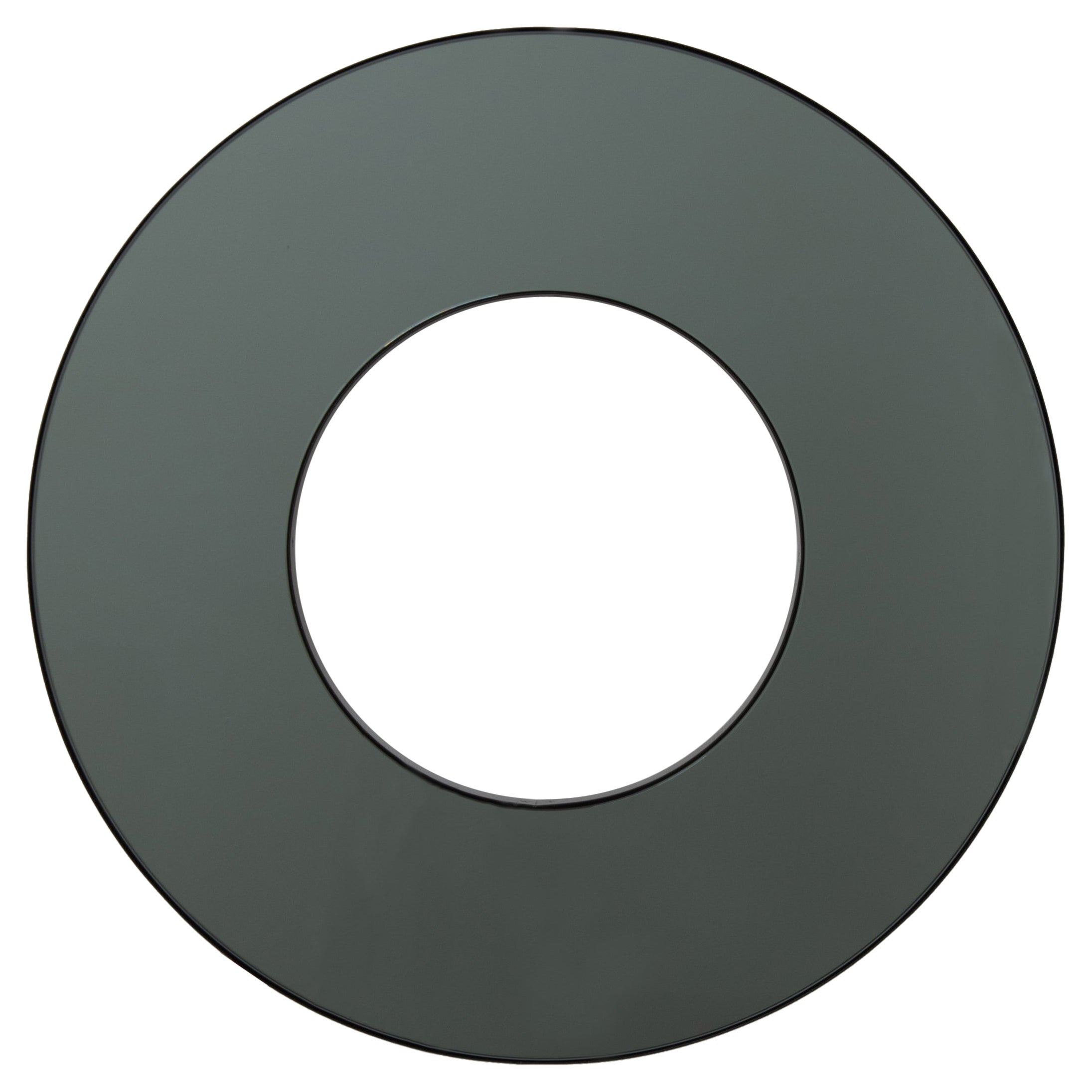 Vorrätig Donut Runde schwarz getönte Rückseite beleuchtet zeitgenössischen Spiegel, Medium