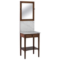 20th Century Belgian Dressing Table with Mirror and Marble Top