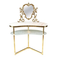 1950s Italian Marble Topped Dressing-Table / vanity with decorative mirror