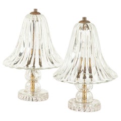 Pair of 50's Vintage Lamps in Murano Glass Design