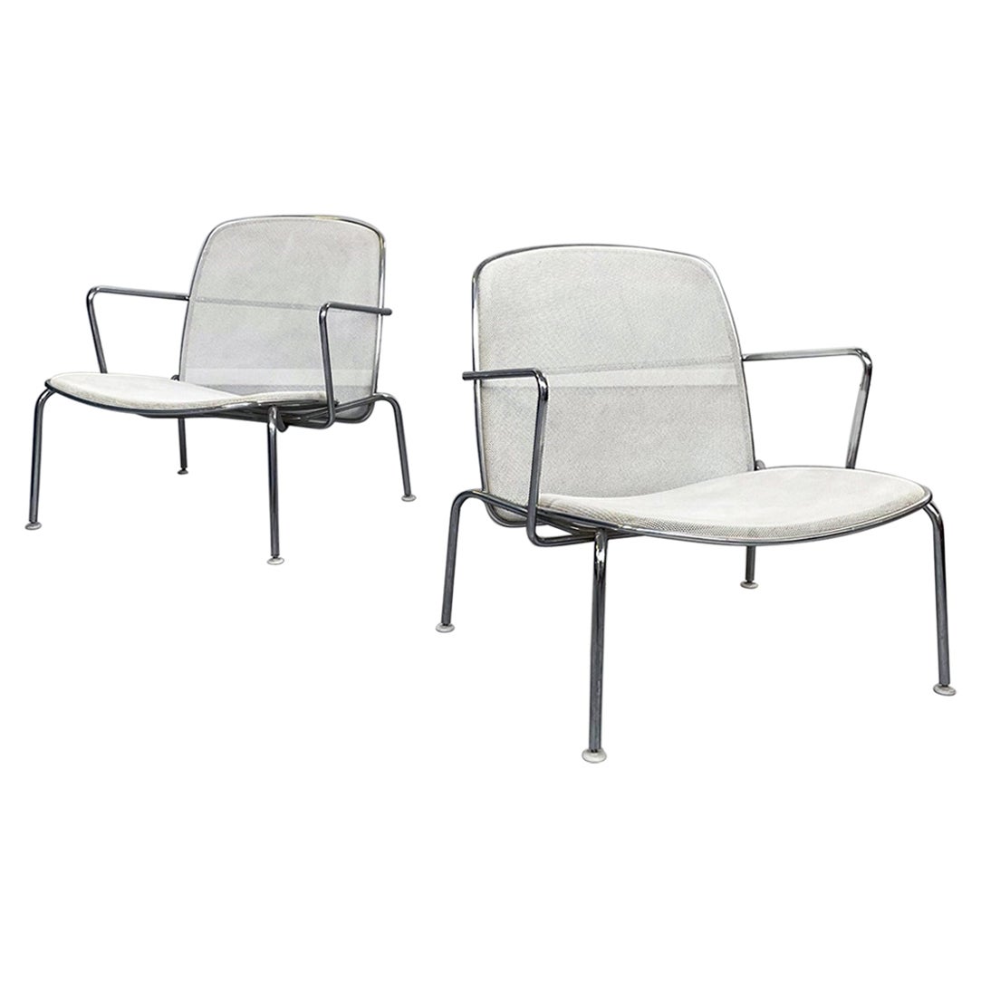 Fauteuils italiens du 21e siècle en métal blanc et en acier, design Citterio pour B&B, années 2000