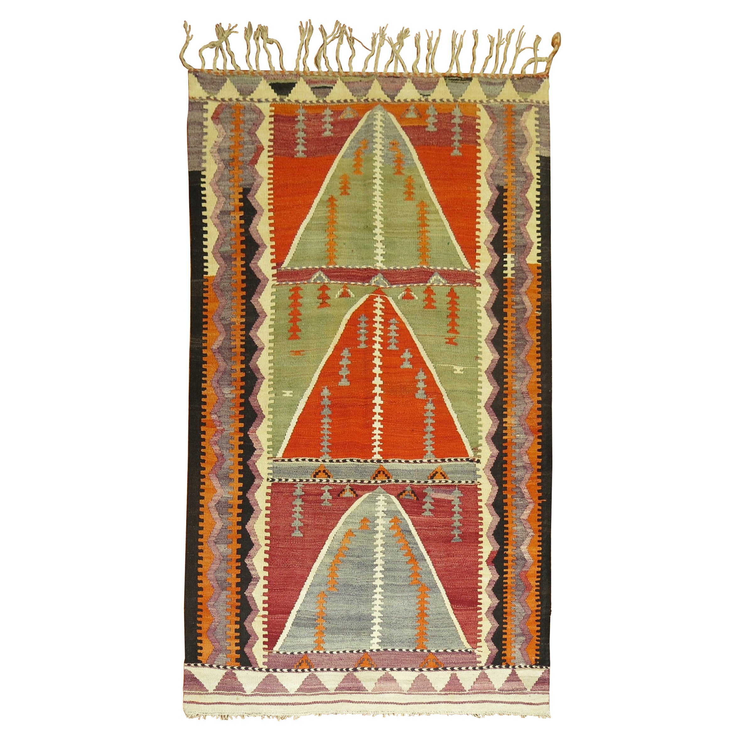 Kilim de Turquie géométrique en vente