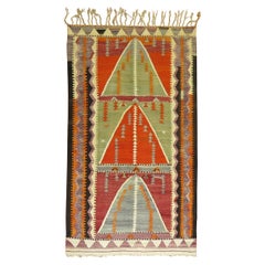 Vintage Geometric Turkish Kilim