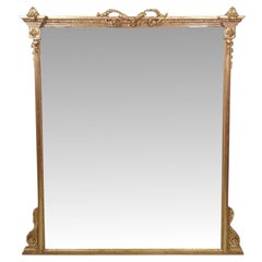 Fine 19th Century Large Giltwood Overmantle Mirror
