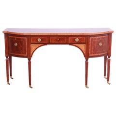 Baker Furniture Stately Homes Sheraton Bow Front Inlaid Mahogany Sideboard