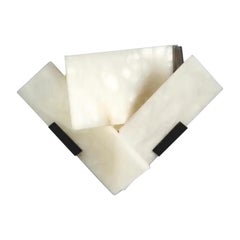 'Fly 2 Metal' Alabaster Sconce in the Manner of Pierre Chareau