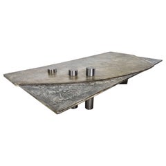 Table basse brutaliste de Pia Manu, années 1970