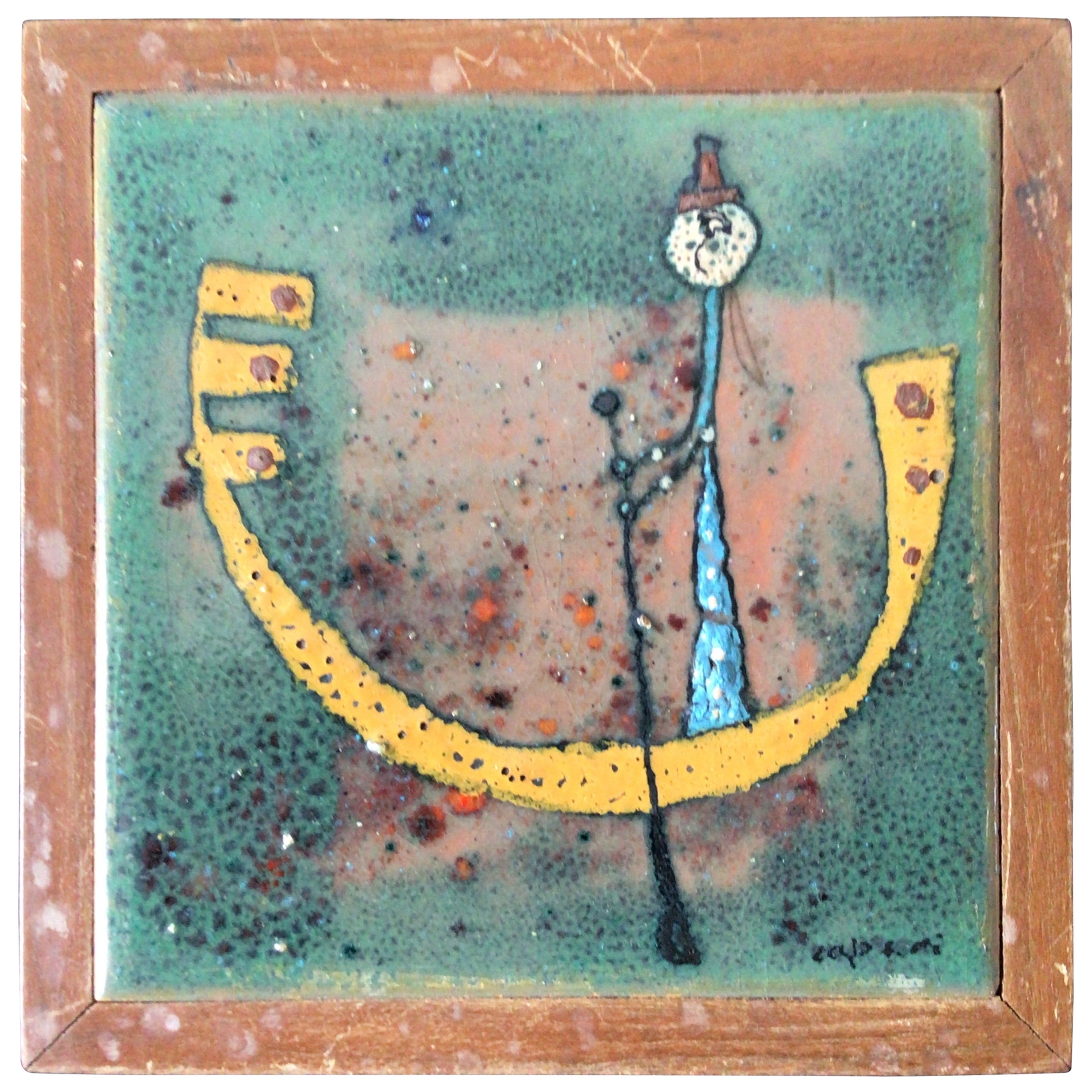 1950s Italian Tile of a Gondola