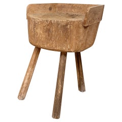 French 19th Century Weathered Butcher's Block