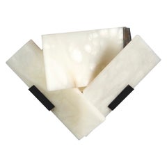 Small 'Fly 1 Metal' Alabaster Sconce in the Manner of Pierre Chareau
