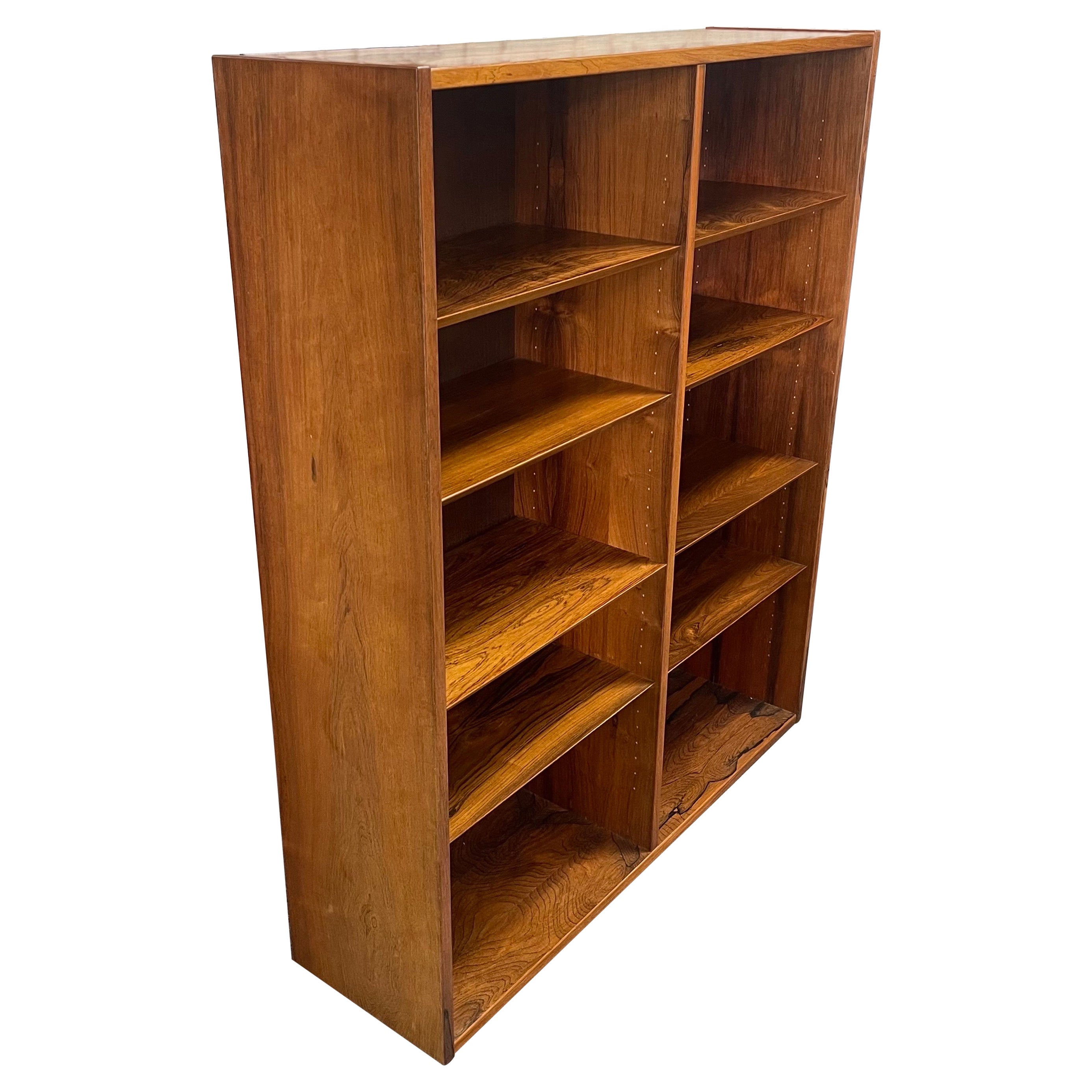 Danish Modern Ten Shelf Rosewood Bookcase in the Style of Poul Hundevad For Sale