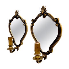 Pair of French Candlesticks with Mirrors, 1960s