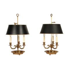 Pair of French Bouillotte Lamps