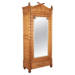 19th Century French Faux Bamboo Armoire or Wardrobe