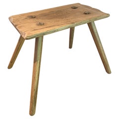 Gustavian Milking Stool with Tongue and Groove Detailing