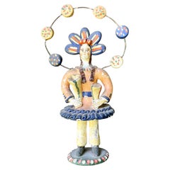 Figurine d'art populaire vintage en argile Estremoz, patrimoine mondial, Portugal, par Jose Moreira