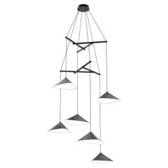 Daniel Becker 'Emily Vertikal 6' Chandelier in Anthracite/Black for Moss Objects