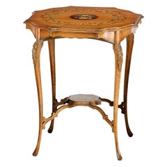 Chippendale-Style Hand-Painted Beech Side Table