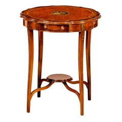 Chippendale-Style Hand-Painted Briar Side Table 