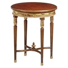 Louis XVI-Style Ivory Round Side Table