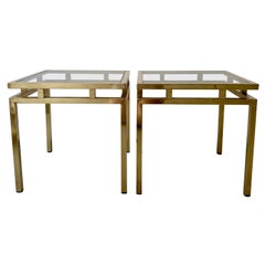 Pair of Vintage French Brass Side Tables