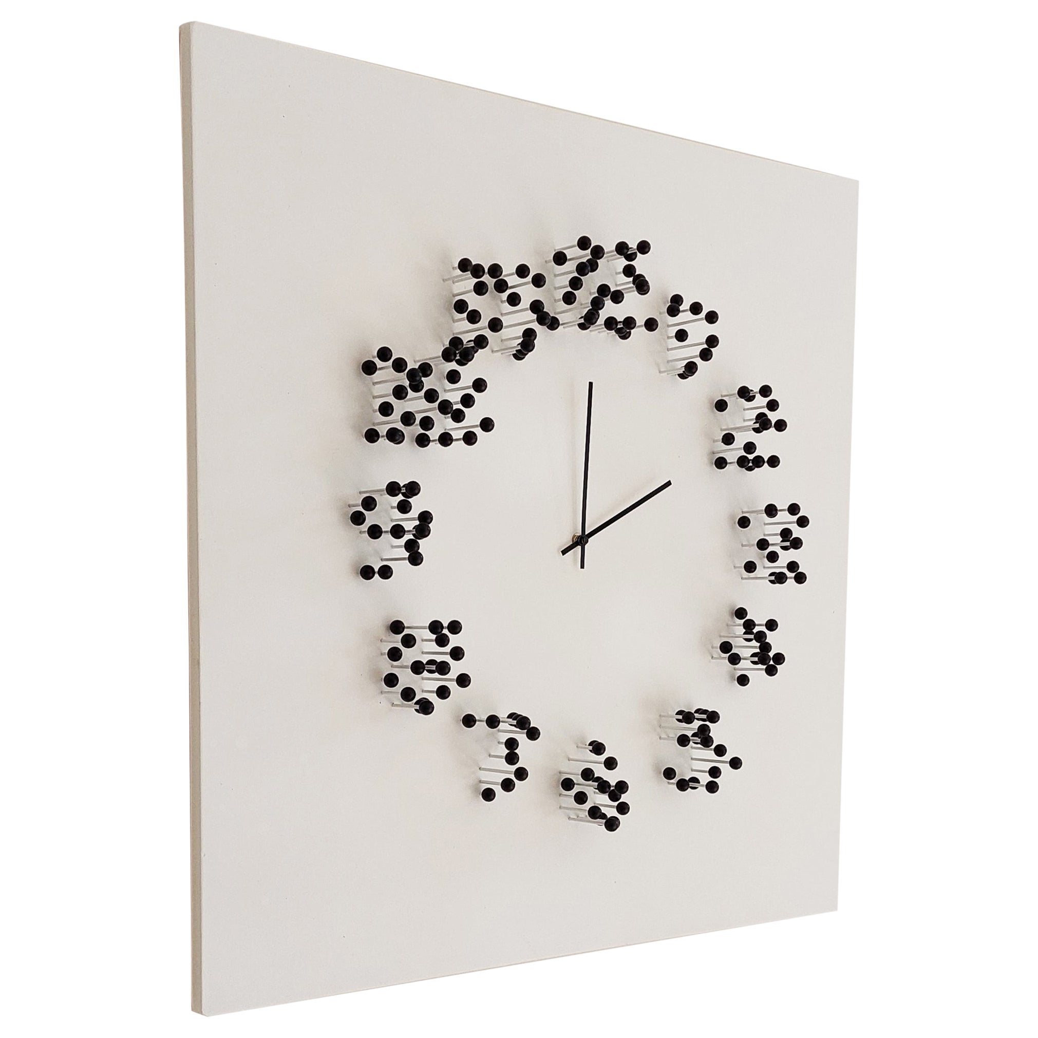 Mocap "White/Black" Illusionistic Wall Clock For Sale